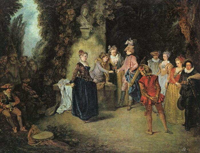 Jean-Antoine Watteau Love in the French Theatre oil painting picture